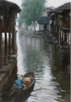 江南の田園風景 1984 山水 中国の風景 Oil Paintings